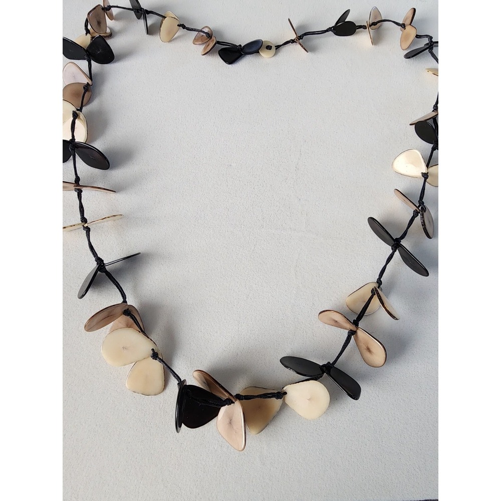 Authentic Organic TAGUA Slice Necklace Chestnut Combo‎ Ethnic FREE $HIPPING!!